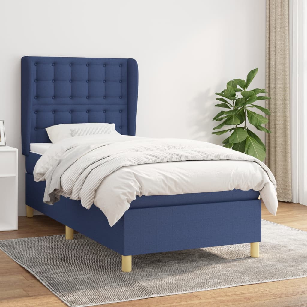Boxspring met matras stof blauw 80x200 cm is nu te koop bij PeponiXL, paradijselijk wonen!