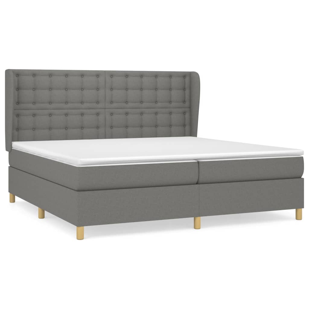 Boxspring met matras stof donkergrijs 200x200 cm is nu te koop bij PeponiXL, paradijselijk wonen!