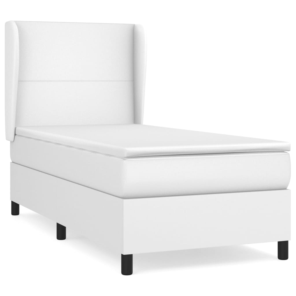 Boxspring met matras kunstleer wit 100x200 cm is nu te koop bij PeponiXL, paradijselijk wonen!