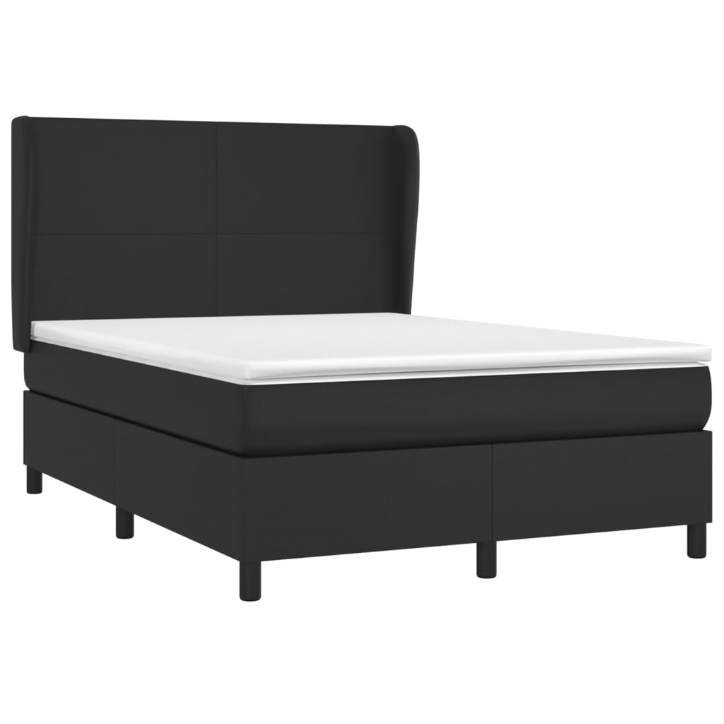Boxspring met matras kunstleer zwart 140x200 cm is nu te koop bij PeponiXL, paradijselijk wonen!