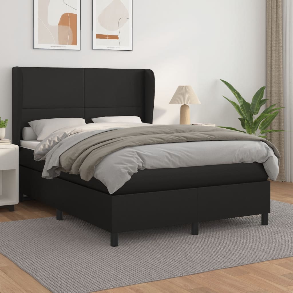 Boxspring met matras kunstleer zwart 140x200 cm is nu te koop bij PeponiXL, paradijselijk wonen!