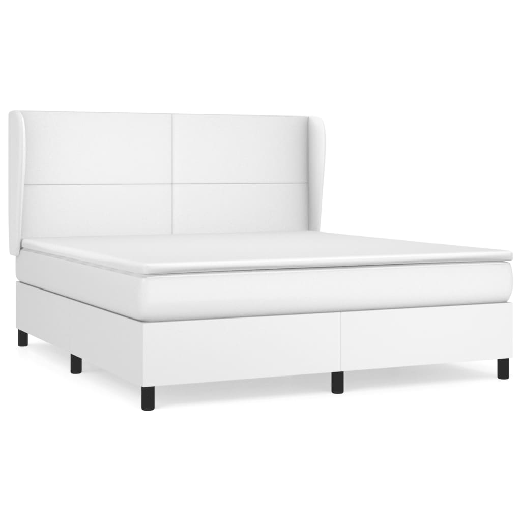 Boxspring met matras kunstleer wit 160x200 cm is nu te koop bij PeponiXL, paradijselijk wonen!