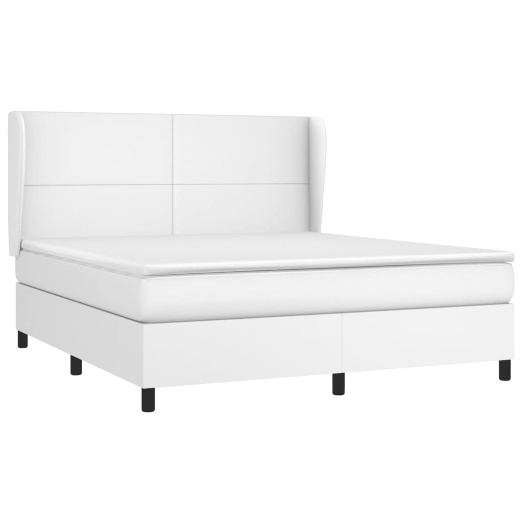 Boxspring met matras kunstleer wit 160x200 cm is nu te koop bij PeponiXL, paradijselijk wonen!