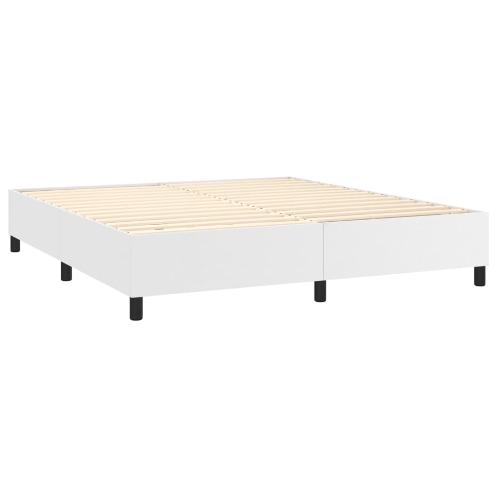 Boxspring met matras kunstleer wit 160x200 cm is nu te koop bij PeponiXL, paradijselijk wonen!