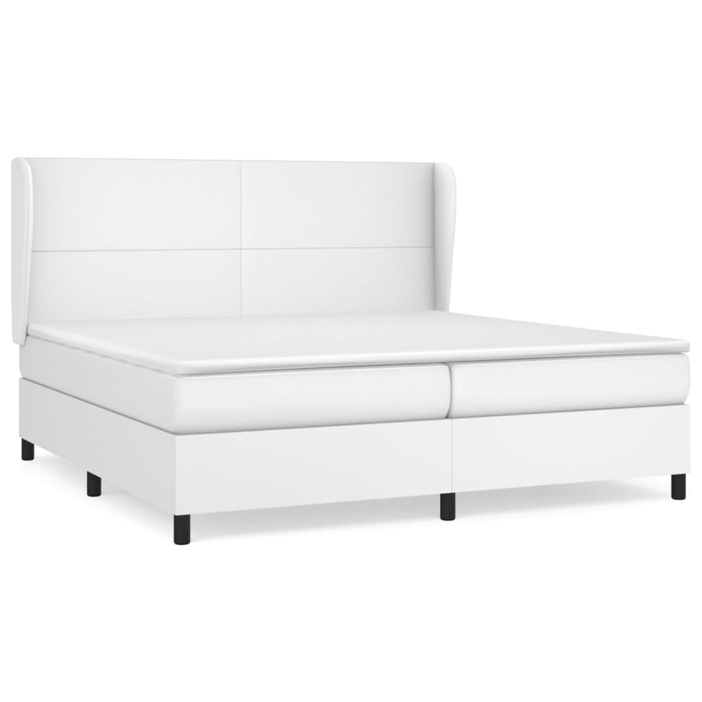 Boxspring met matras kunstleer wit 200x200 cm is nu te koop bij PeponiXL, paradijselijk wonen!