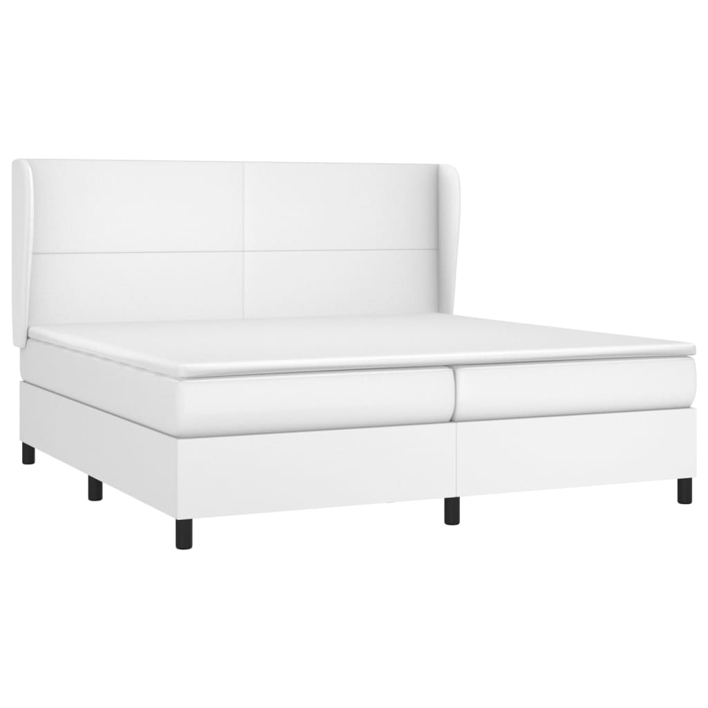 Boxspring met matras kunstleer wit 200x200 cm is nu te koop bij PeponiXL, paradijselijk wonen!