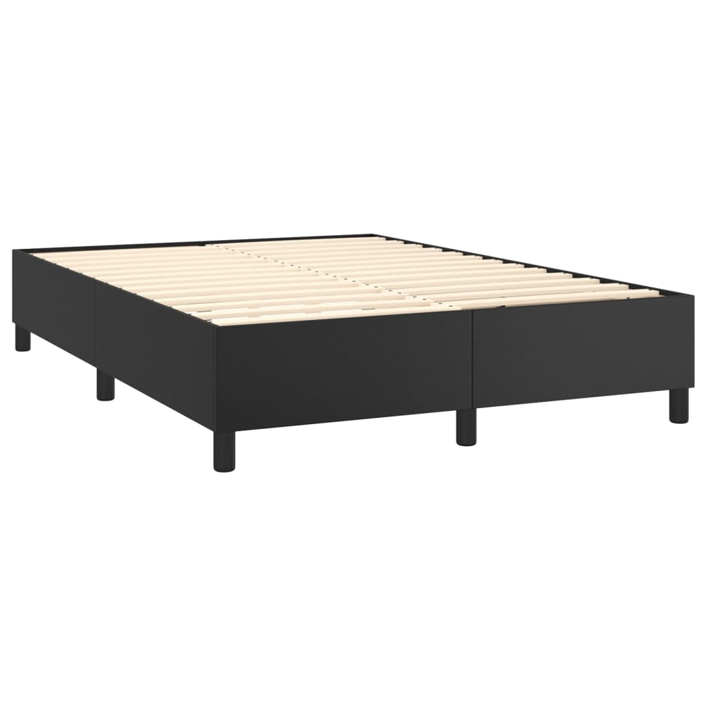 Boxspring met matras kunstleer zwart 140x190 cm is nu te koop bij PeponiXL, paradijselijk wonen!