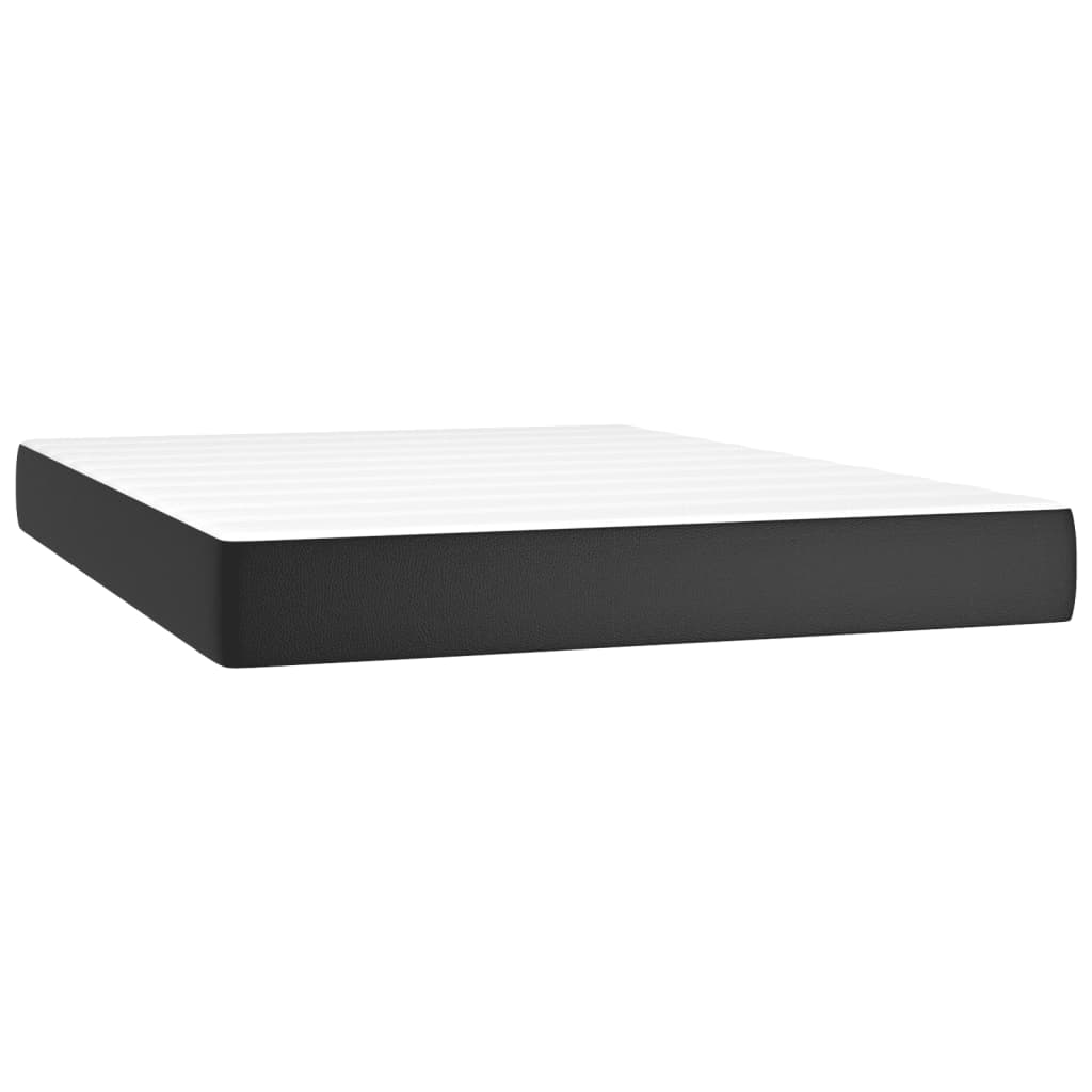 Boxspring met matras kunstleer zwart 140x190 cm is nu te koop bij PeponiXL, paradijselijk wonen!
