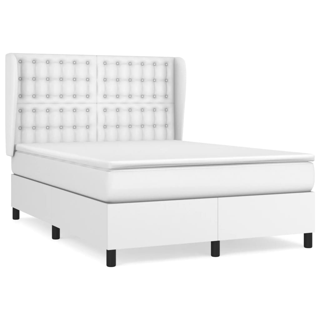 Boxspring met matras kunstleer wit 140x200 cm is nu te koop bij PeponiXL, paradijselijk wonen!