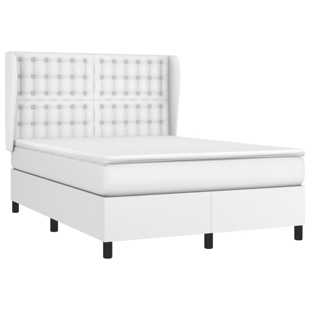 Boxspring met matras kunstleer wit 140x200 cm is nu te koop bij PeponiXL, paradijselijk wonen!