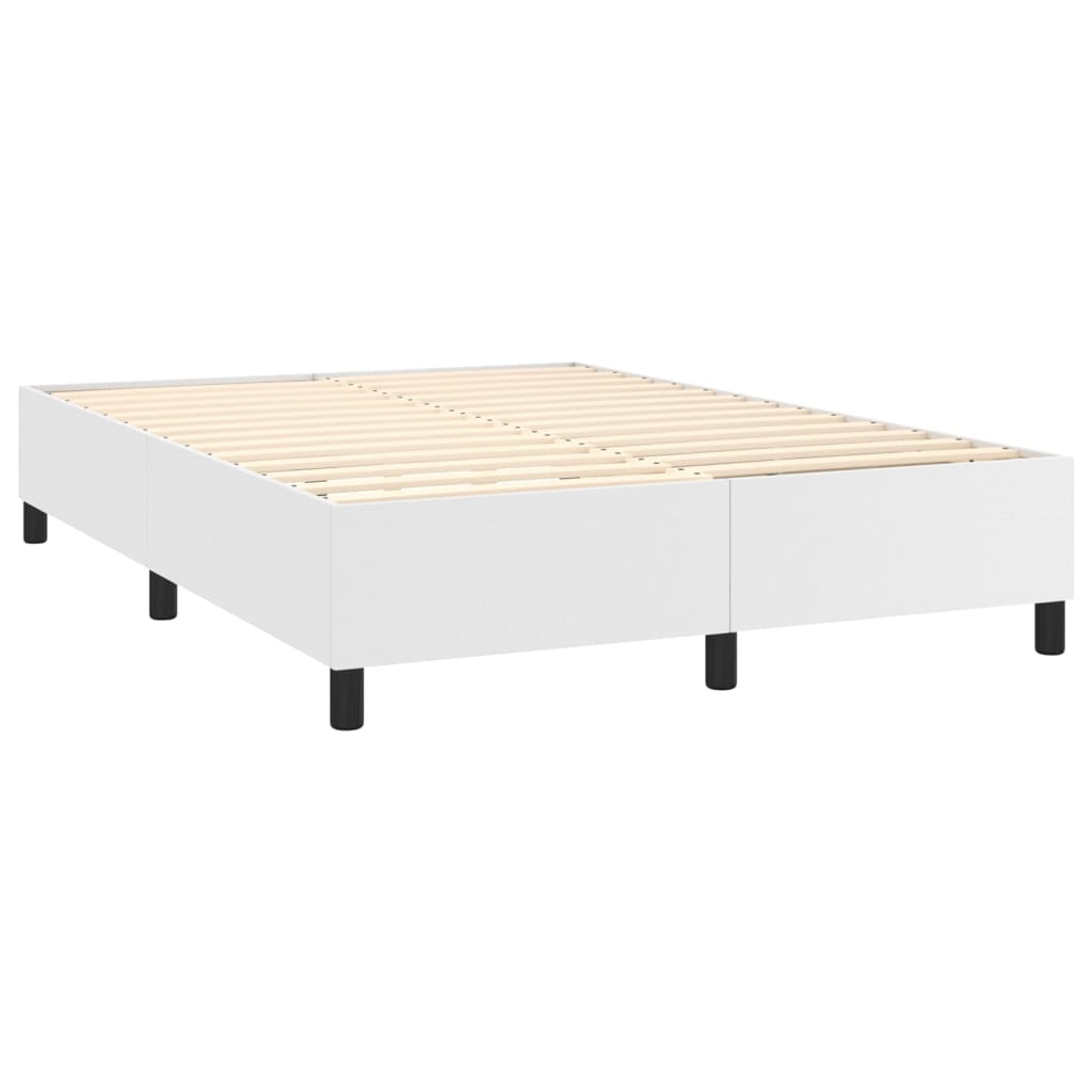 Boxspring met matras kunstleer wit 140x200 cm is nu te koop bij PeponiXL, paradijselijk wonen!
