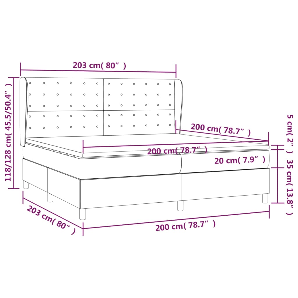 Boxspring met matras kunstleer grijs 200x200 cm is nu te koop bij PeponiXL, paradijselijk wonen!