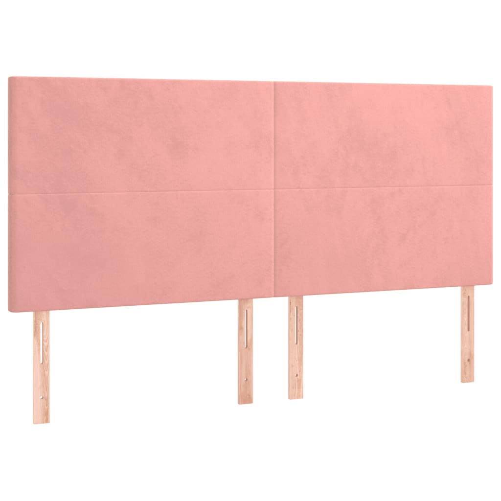 Boxspring met matras fluweel roze 200x200 cm is nu te koop bij PeponiXL, paradijselijk wonen!
