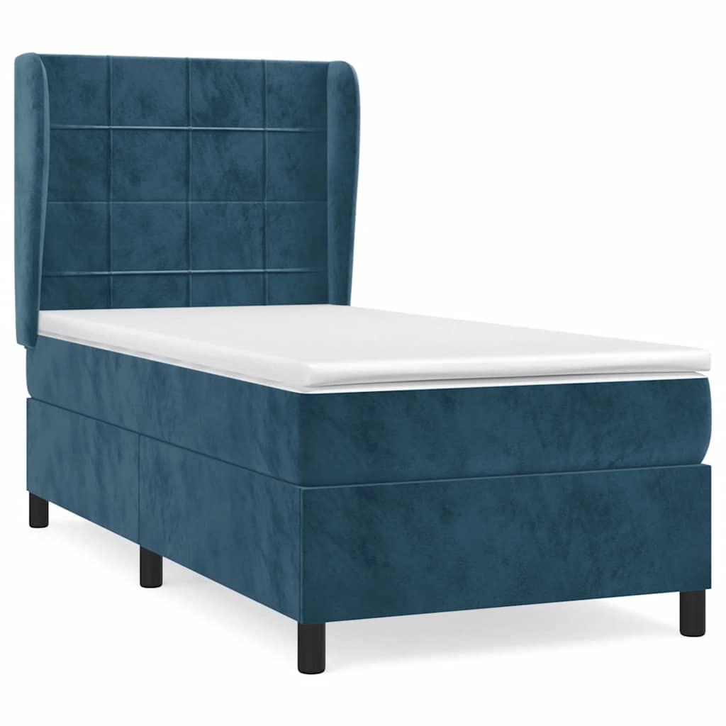 Boxspring met matras fluweel donkerblauw 90x190 cm is nu te koop bij PeponiXL, paradijselijk wonen!