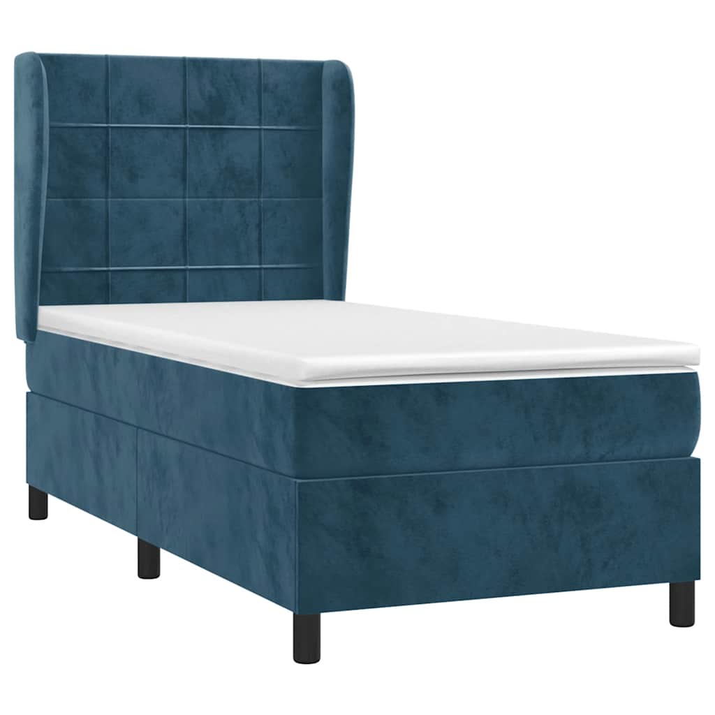 Boxspring met matras fluweel donkerblauw 90x190 cm is nu te koop bij PeponiXL, paradijselijk wonen!