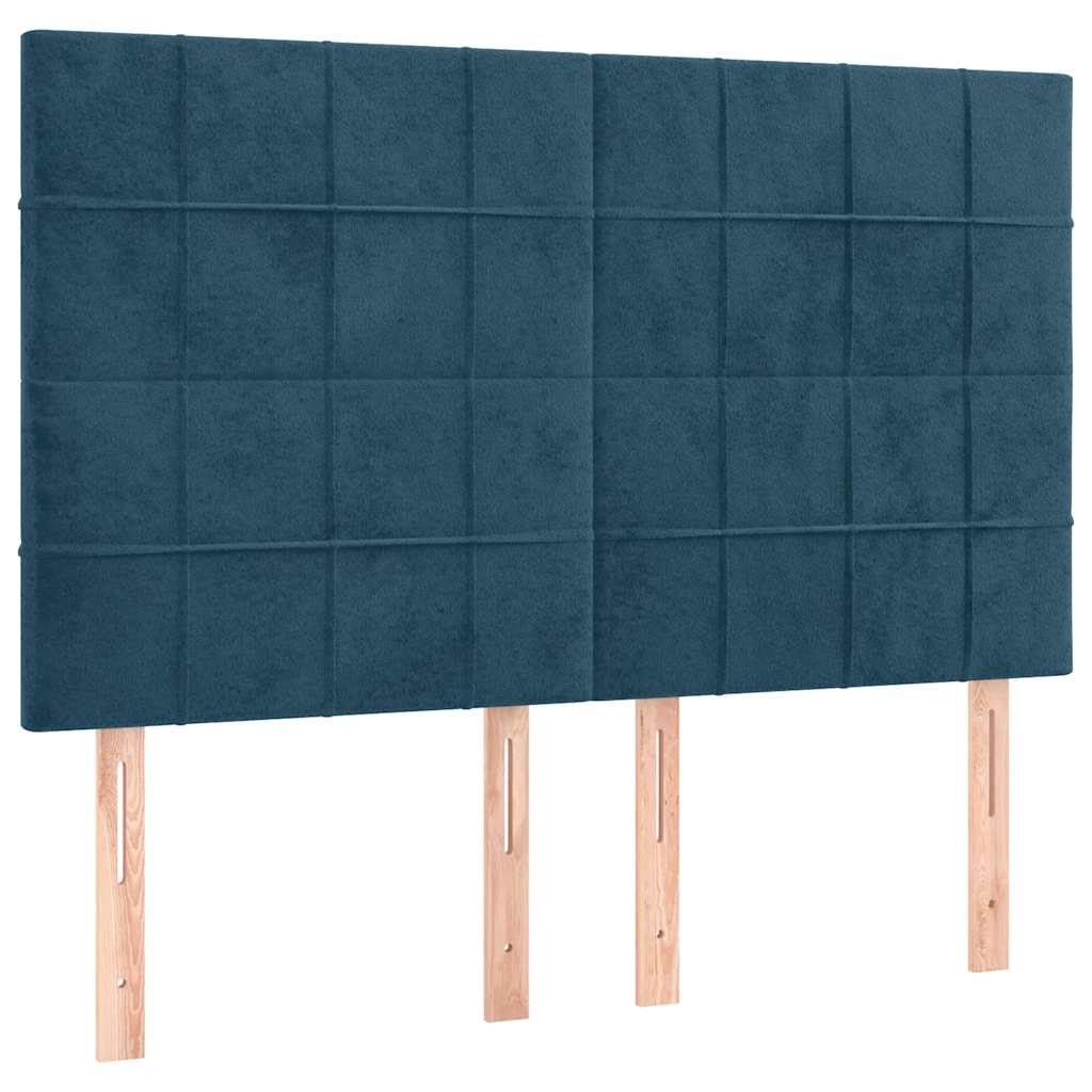 Boxspring met matras fluweel donkerblauw 140x190 cm is nu te koop bij PeponiXL, paradijselijk wonen!