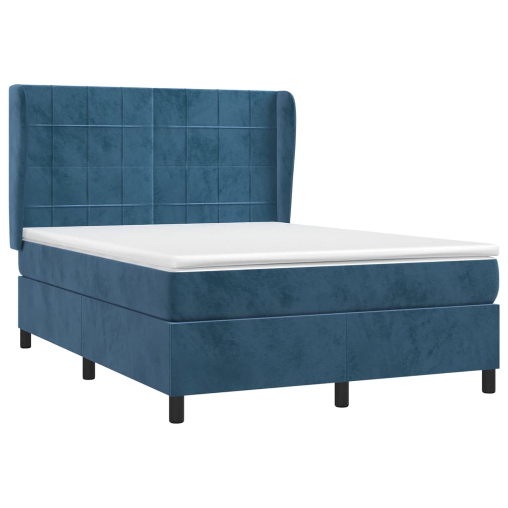 Boxspring met matras fluweel donkerblauw 140x200 cm is nu te koop bij PeponiXL, paradijselijk wonen!