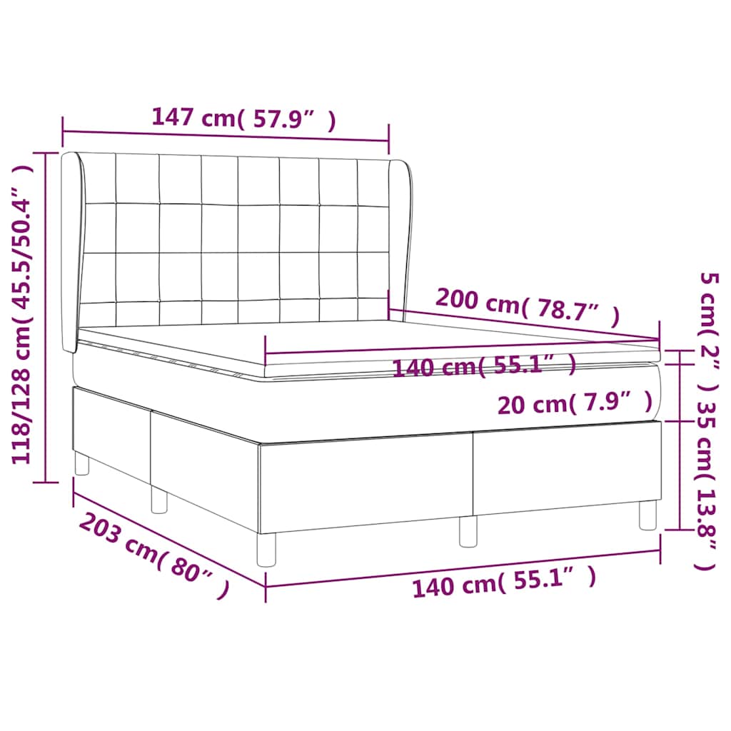 Boxspring met matras fluweel donkerblauw 140x200 cm is nu te koop bij PeponiXL, paradijselijk wonen!