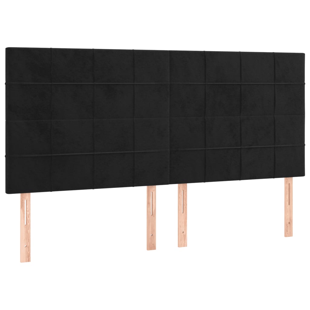Boxspring met matras fluweel zwart 160x200 cm is nu te koop bij PeponiXL, paradijselijk wonen!