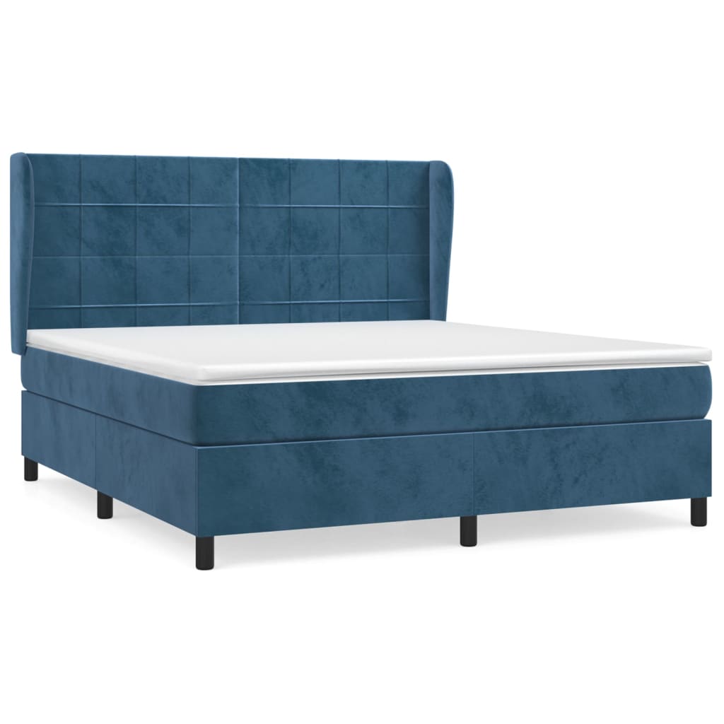 Boxspring met matras fluweel donkerblauw 180x200 cm is nu te koop bij PeponiXL, paradijselijk wonen!