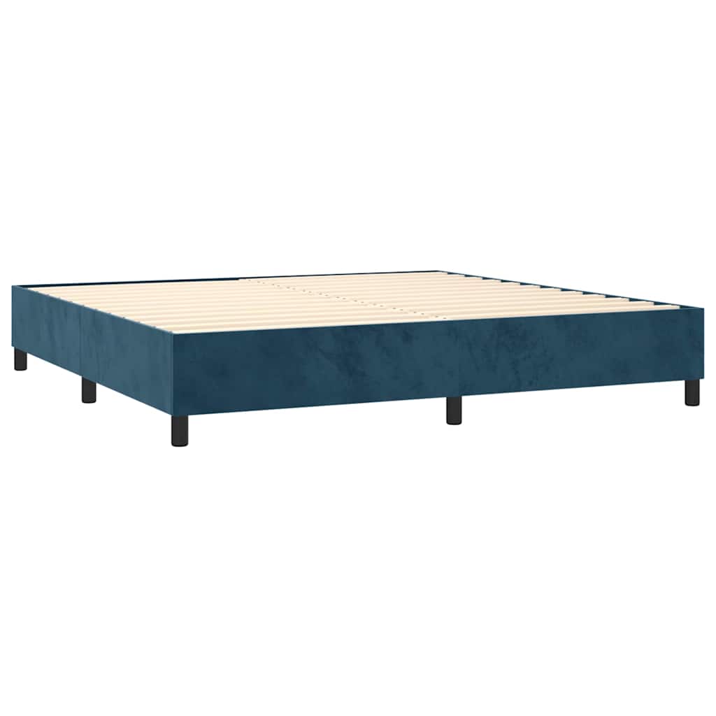 Boxspring met matras fluweel donkerblauw 200x200 cm is nu te koop bij PeponiXL, paradijselijk wonen!