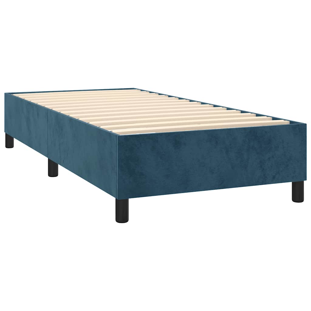 Boxspring met matras fluweel donkerblauw 90x190 cm is nu te koop bij PeponiXL, paradijselijk wonen!