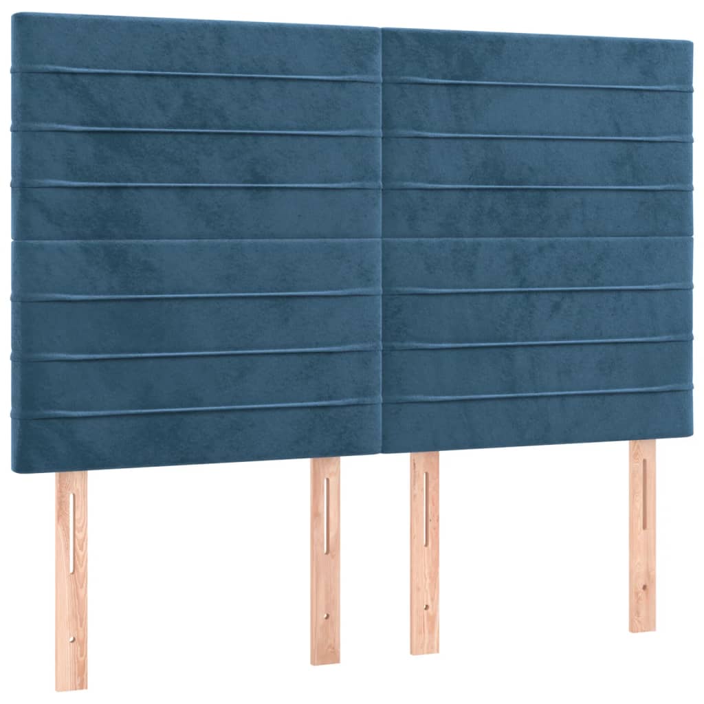 Boxspring met matras fluweel donkerblauw 140x190 cm is nu te koop bij PeponiXL, paradijselijk wonen!