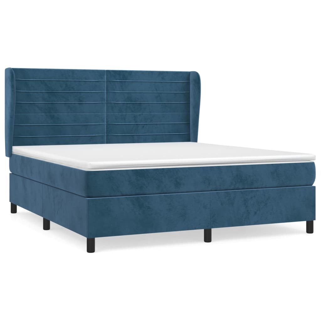 Boxspring met matras fluweel donkerblauw 180x200 cm is nu te koop bij PeponiXL, paradijselijk wonen!