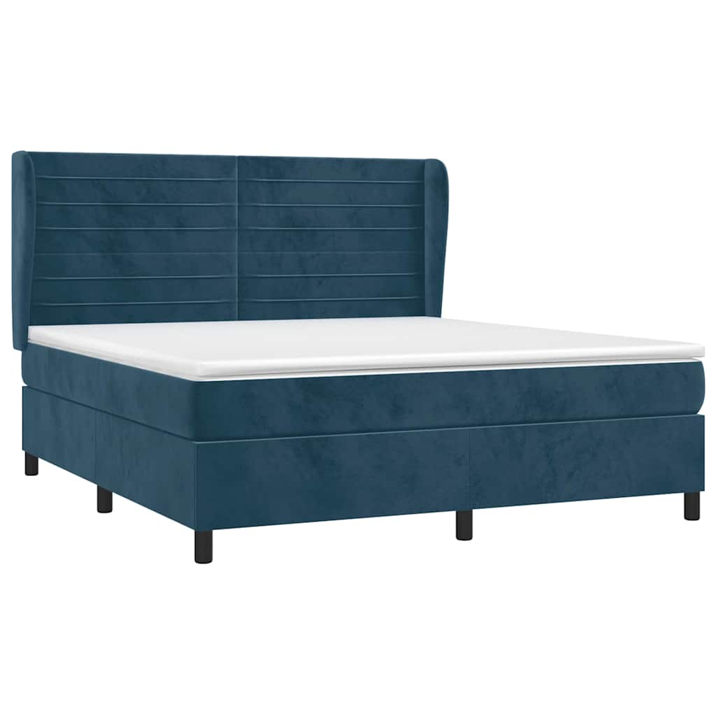 Boxspring met matras fluweel donkerblauw 180x200 cm is nu te koop bij PeponiXL, paradijselijk wonen!