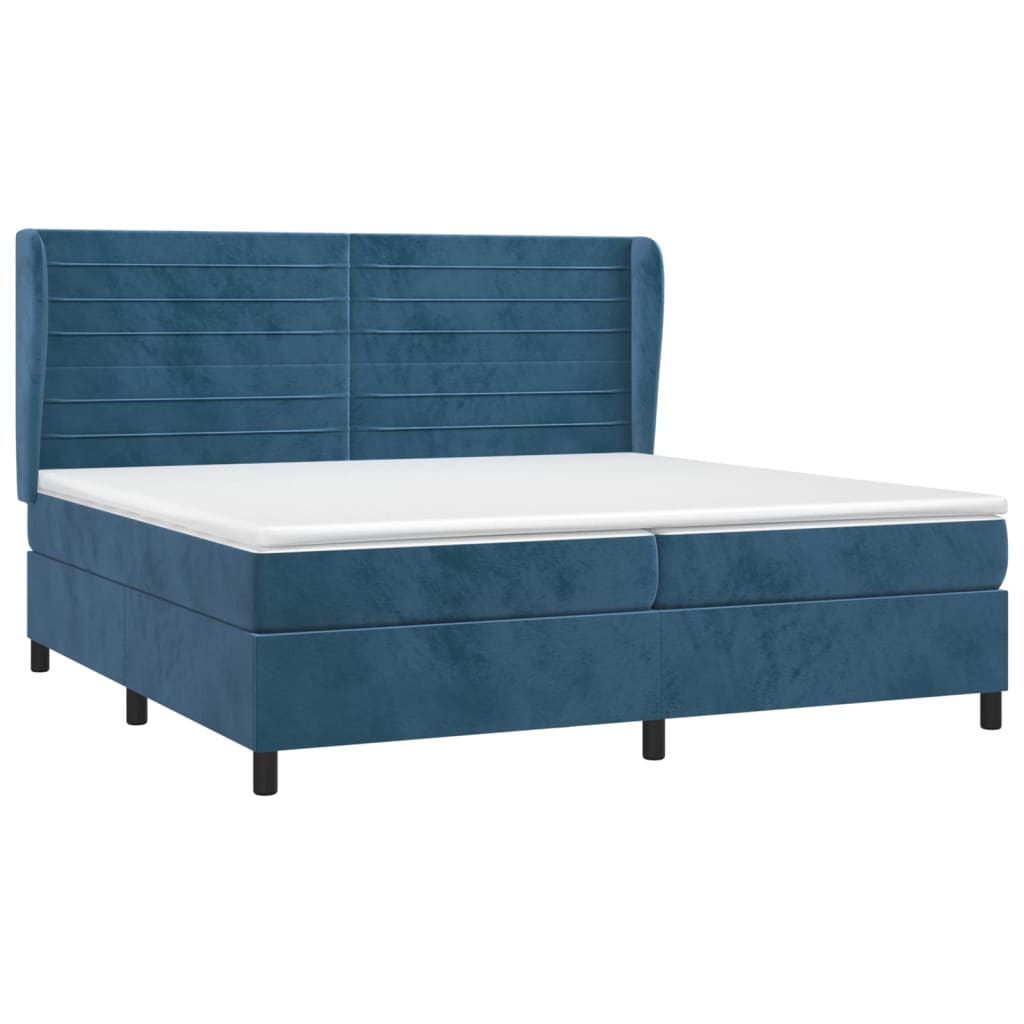 Boxspring met matras fluweel donkerblauw 200x200 cm is nu te koop bij PeponiXL, paradijselijk wonen!