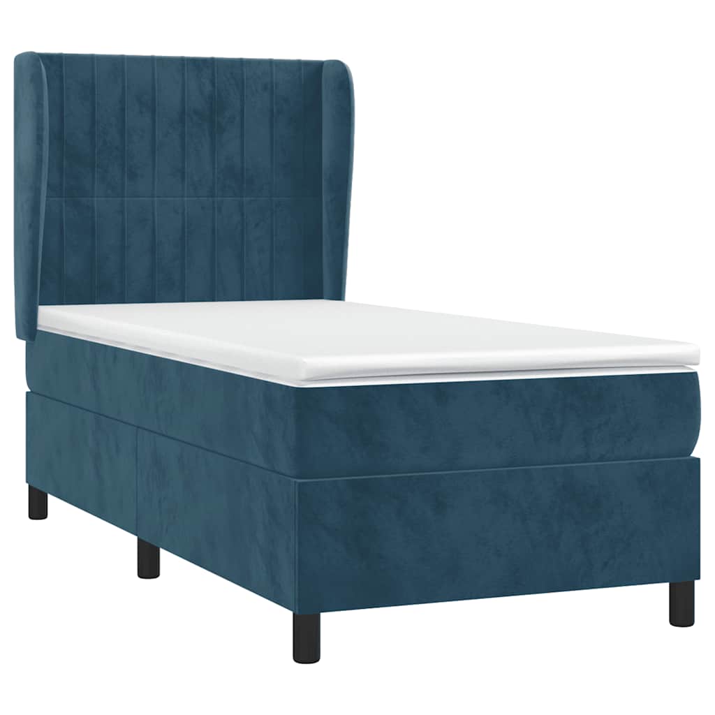 Boxspring met matras fluweel donkerblauw 80x200 cm is nu te koop bij PeponiXL, paradijselijk wonen!