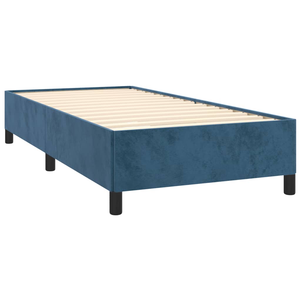Boxspring met matras fluweel donkerblauw 90x200 cm is nu te koop bij PeponiXL, paradijselijk wonen!