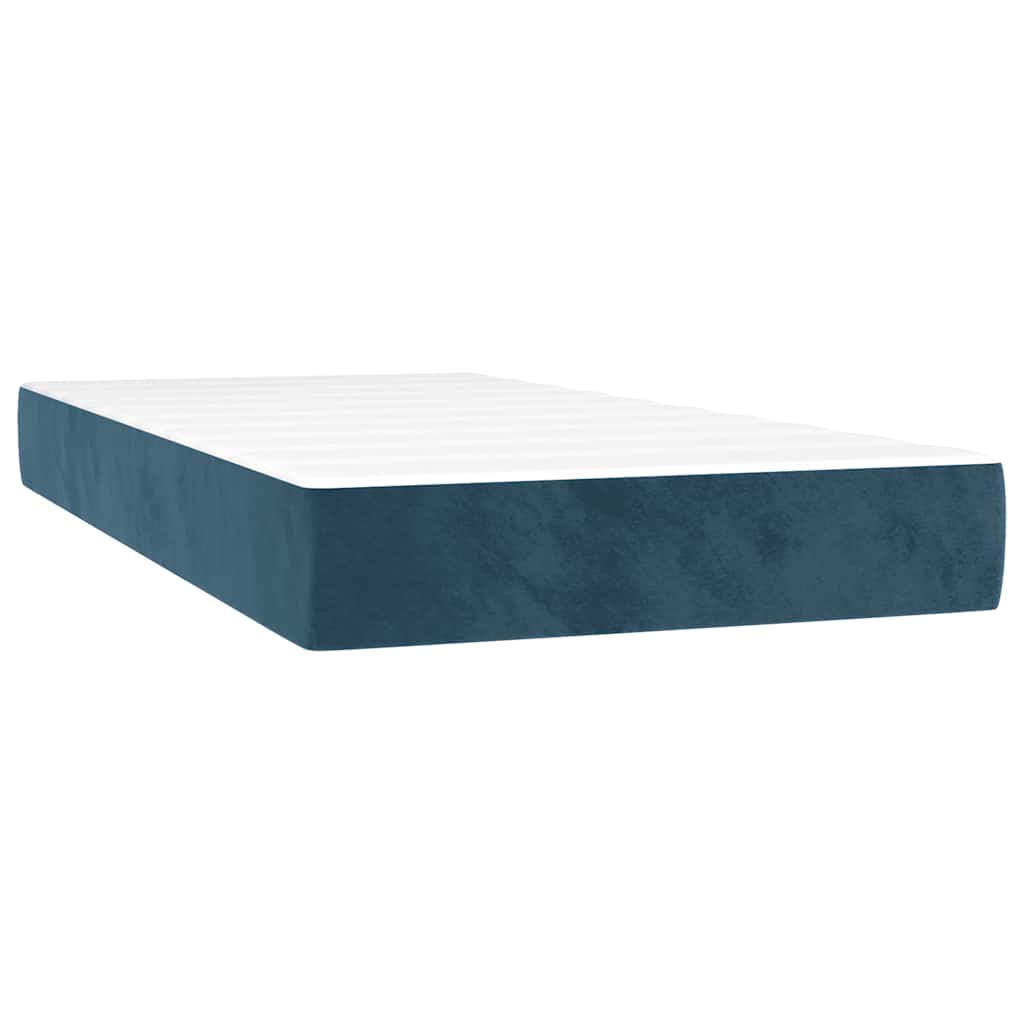 Boxspring met matras fluweel donkerblauw 90x200 cm is nu te koop bij PeponiXL, paradijselijk wonen!