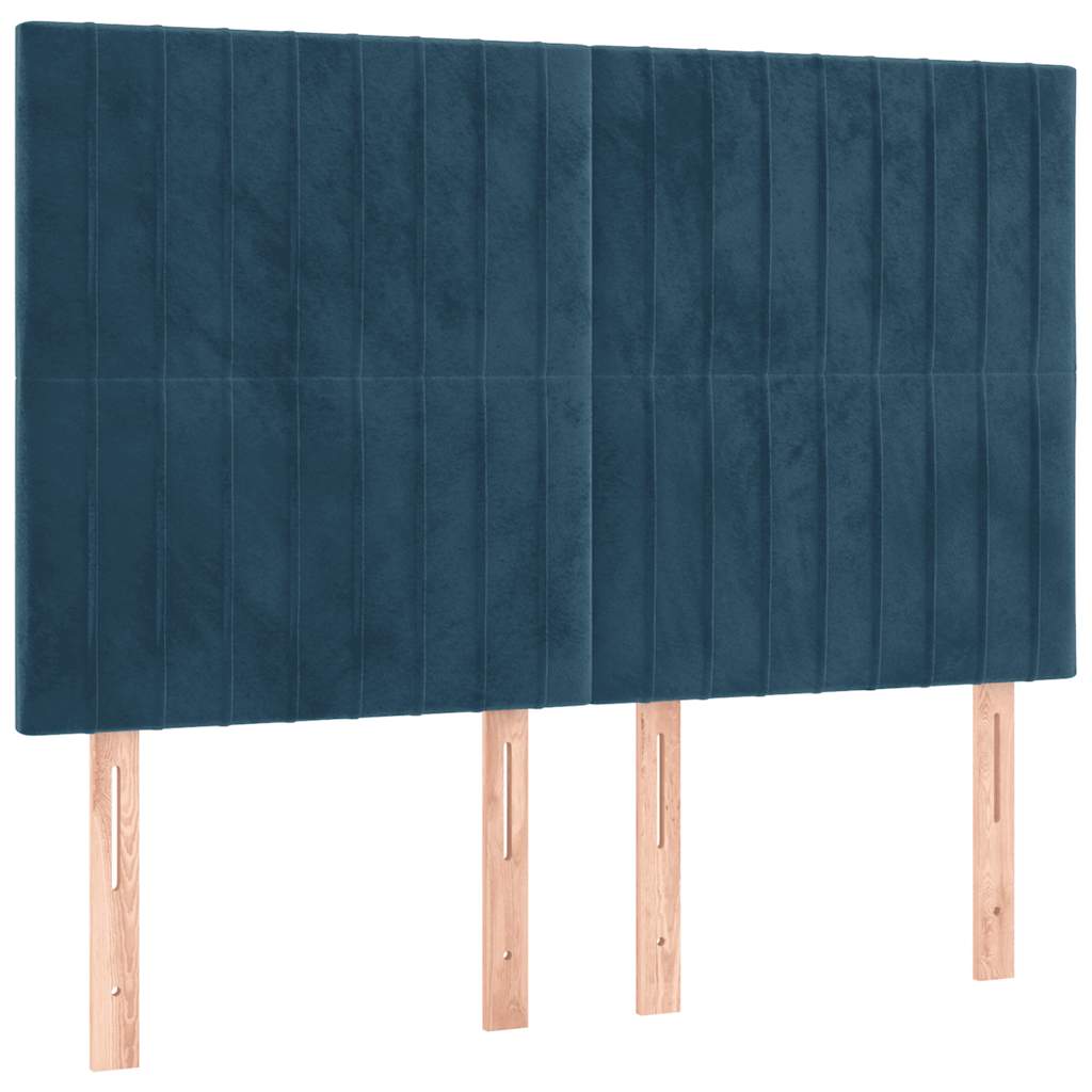 Boxspring met matras fluweel donkerblauw 140x190 cm is nu te koop bij PeponiXL, paradijselijk wonen!