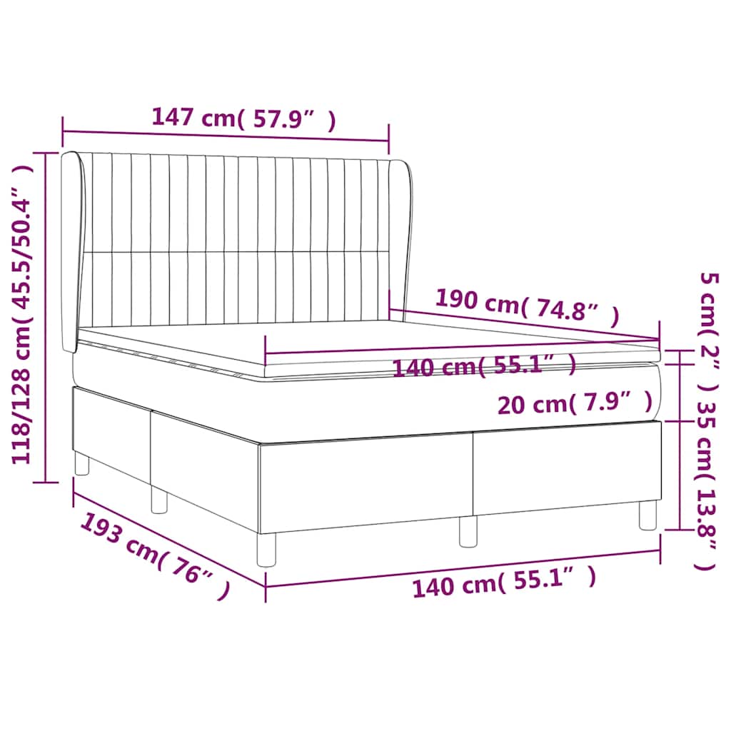 Boxspring met matras fluweel donkerblauw 140x190 cm is nu te koop bij PeponiXL, paradijselijk wonen!