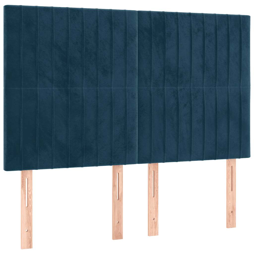 Boxspring met matras fluweel donkerblauw 140x200 cm is nu te koop bij PeponiXL, paradijselijk wonen!