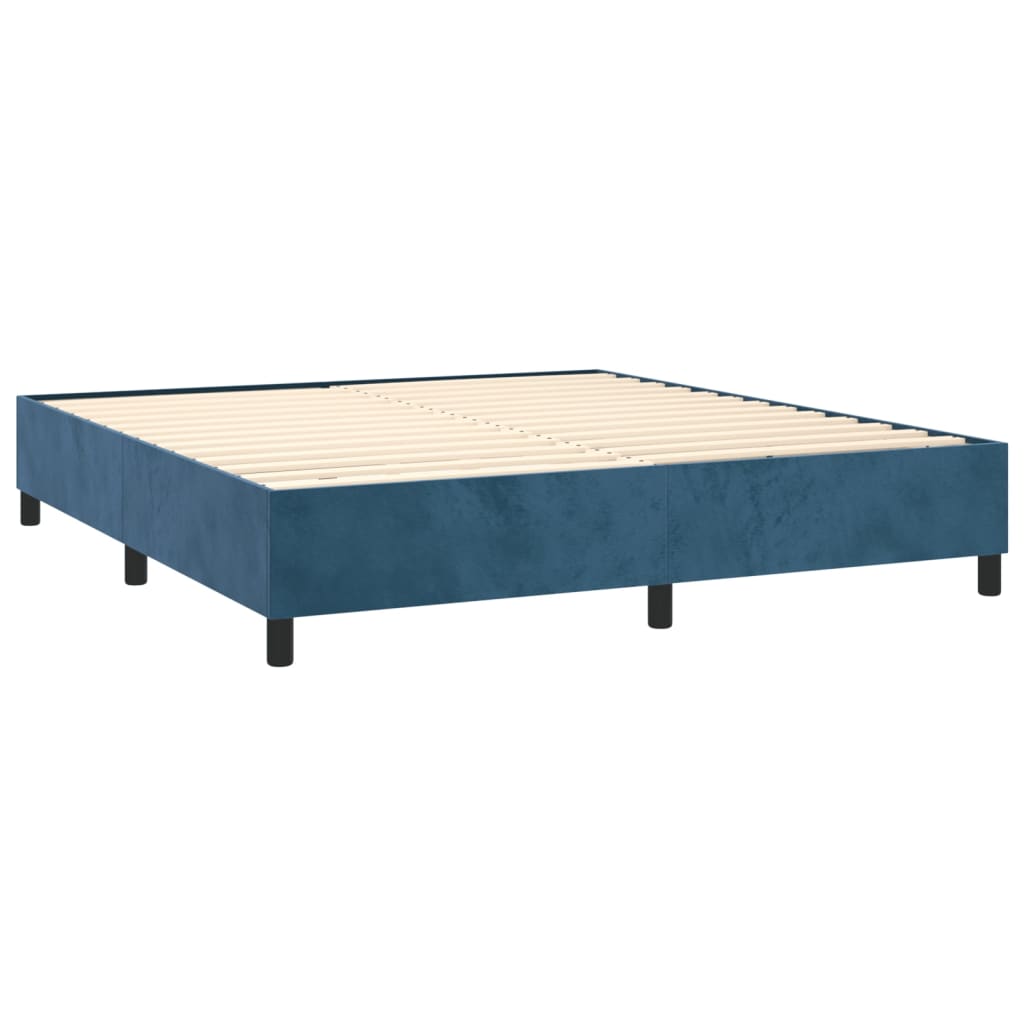 Boxspring met matras fluweel donkerblauw 160x200 cm is nu te koop bij PeponiXL, paradijselijk wonen!