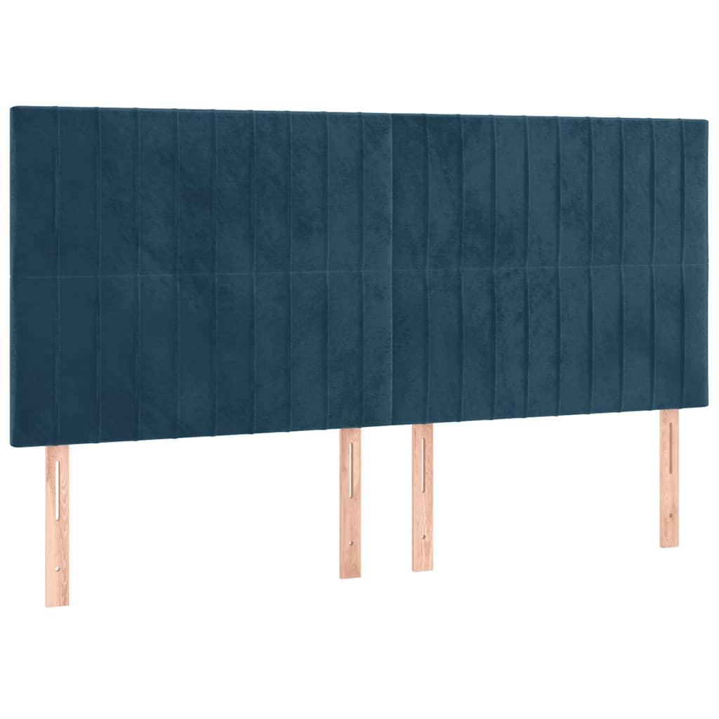Boxspring met matras fluweel donkerblauw 160x200 cm is nu te koop bij PeponiXL, paradijselijk wonen!