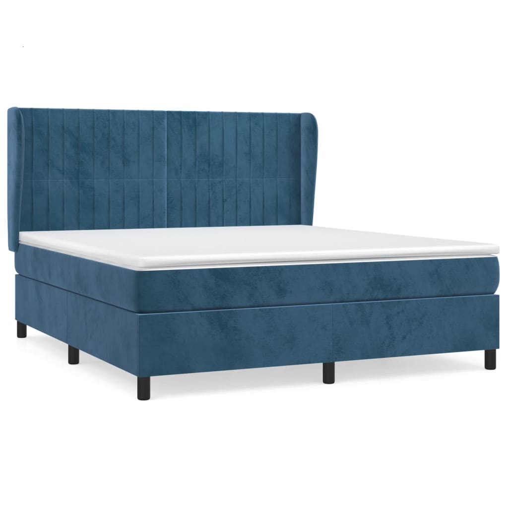 Boxspring met matras fluweel donkerblauw 180x200 cm is nu te koop bij PeponiXL, paradijselijk wonen!