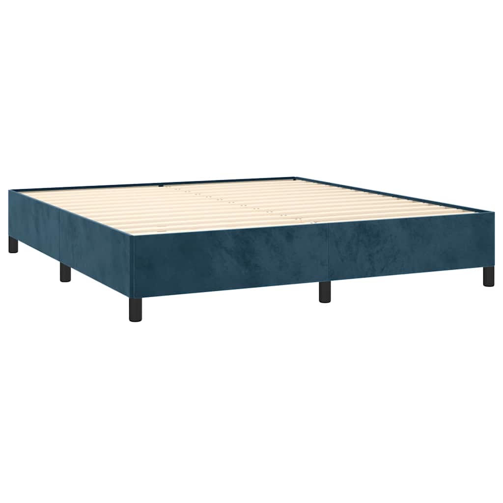 Boxspring met matras fluweel donkerblauw 180x200 cm is nu te koop bij PeponiXL, paradijselijk wonen!