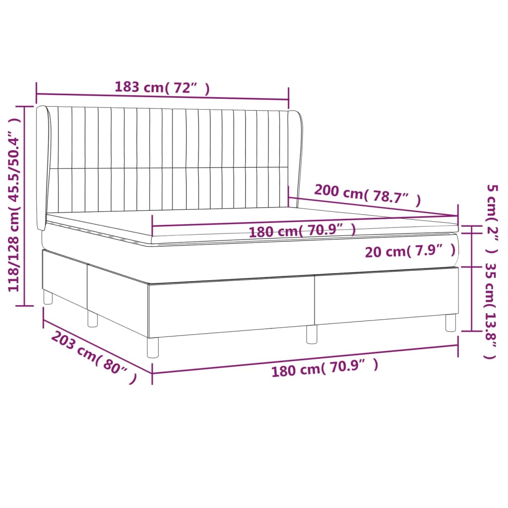 Boxspring met matras fluweel donkerblauw 180x200 cm is nu te koop bij PeponiXL, paradijselijk wonen!
