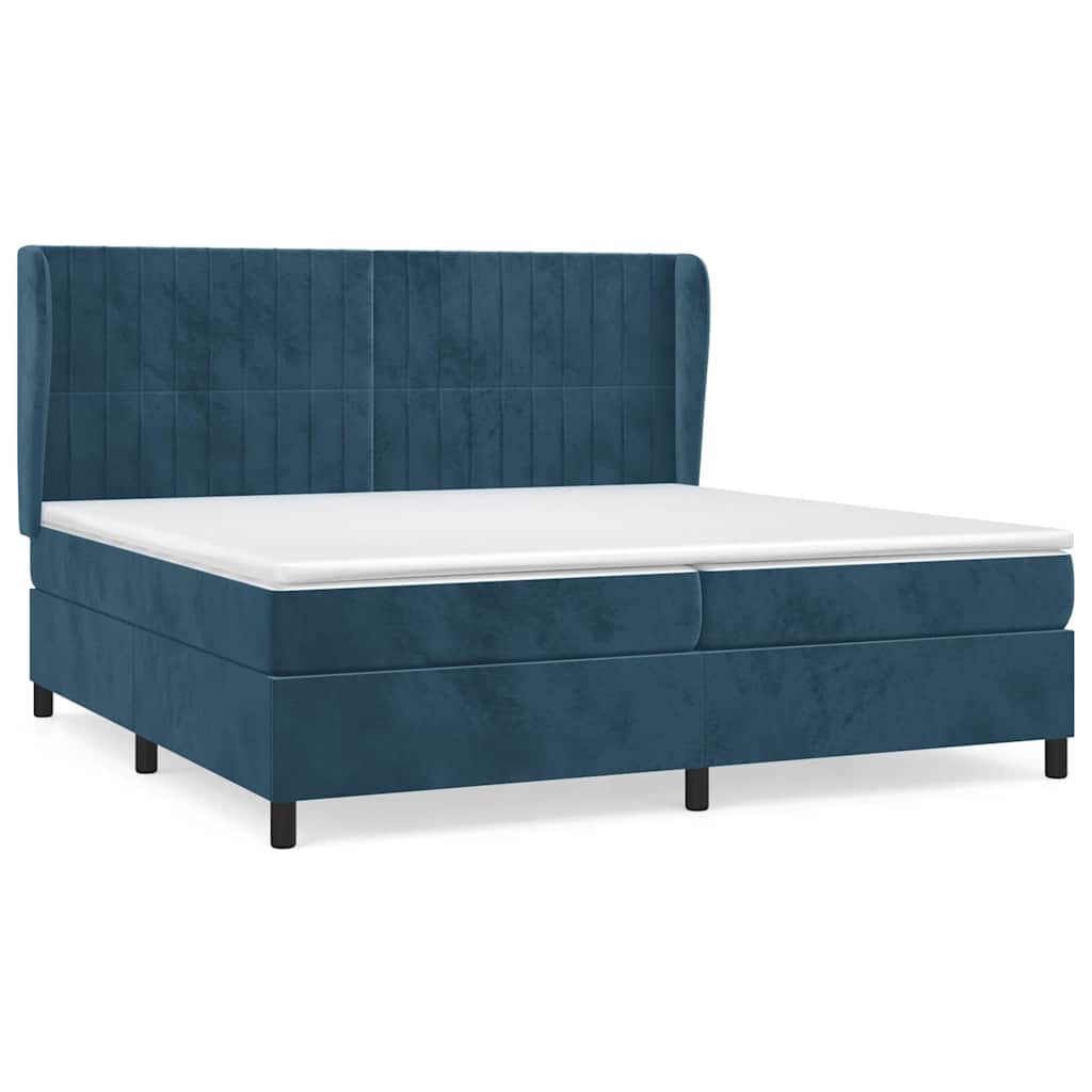 Boxspring met matras fluweel donkerblauw 200x200 cm is nu te koop bij PeponiXL, paradijselijk wonen!