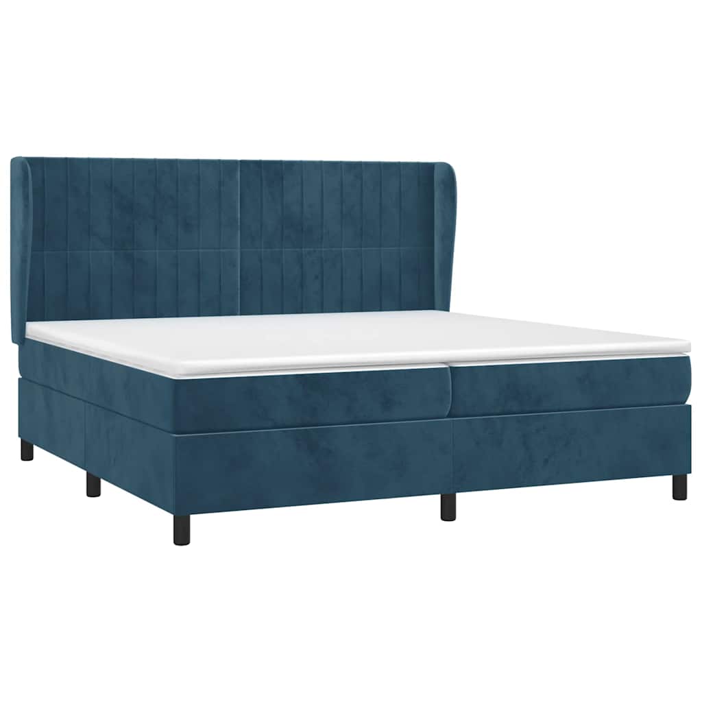 Boxspring met matras fluweel donkerblauw 200x200 cm is nu te koop bij PeponiXL, paradijselijk wonen!