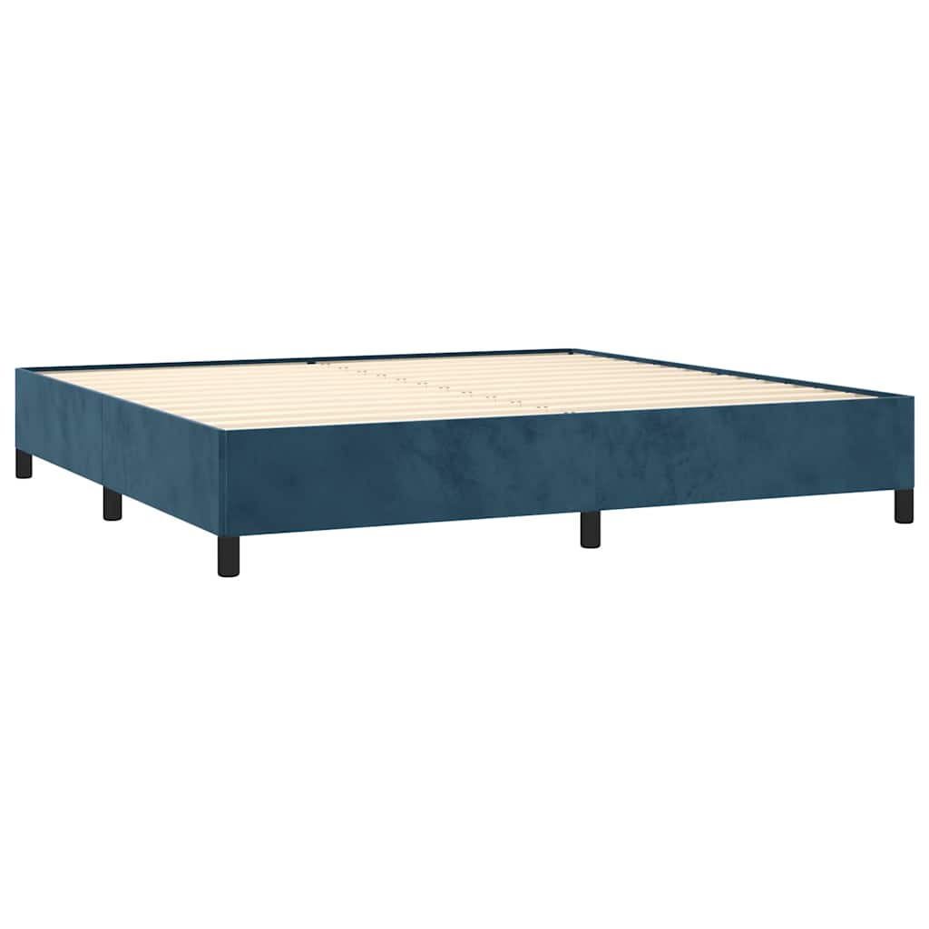 Boxspring met matras fluweel donkerblauw 200x200 cm is nu te koop bij PeponiXL, paradijselijk wonen!