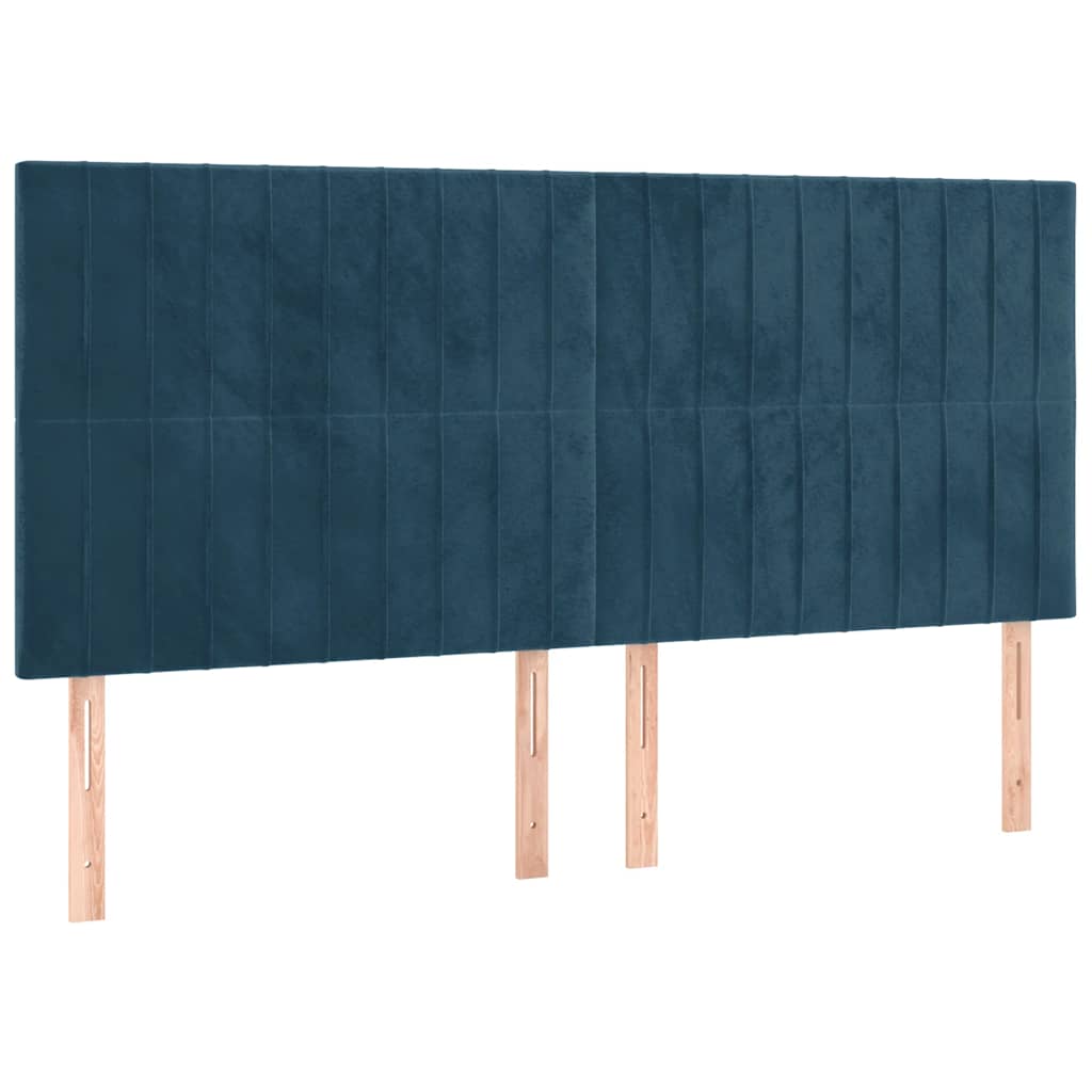 Boxspring met matras fluweel donkerblauw 200x200 cm is nu te koop bij PeponiXL, paradijselijk wonen!