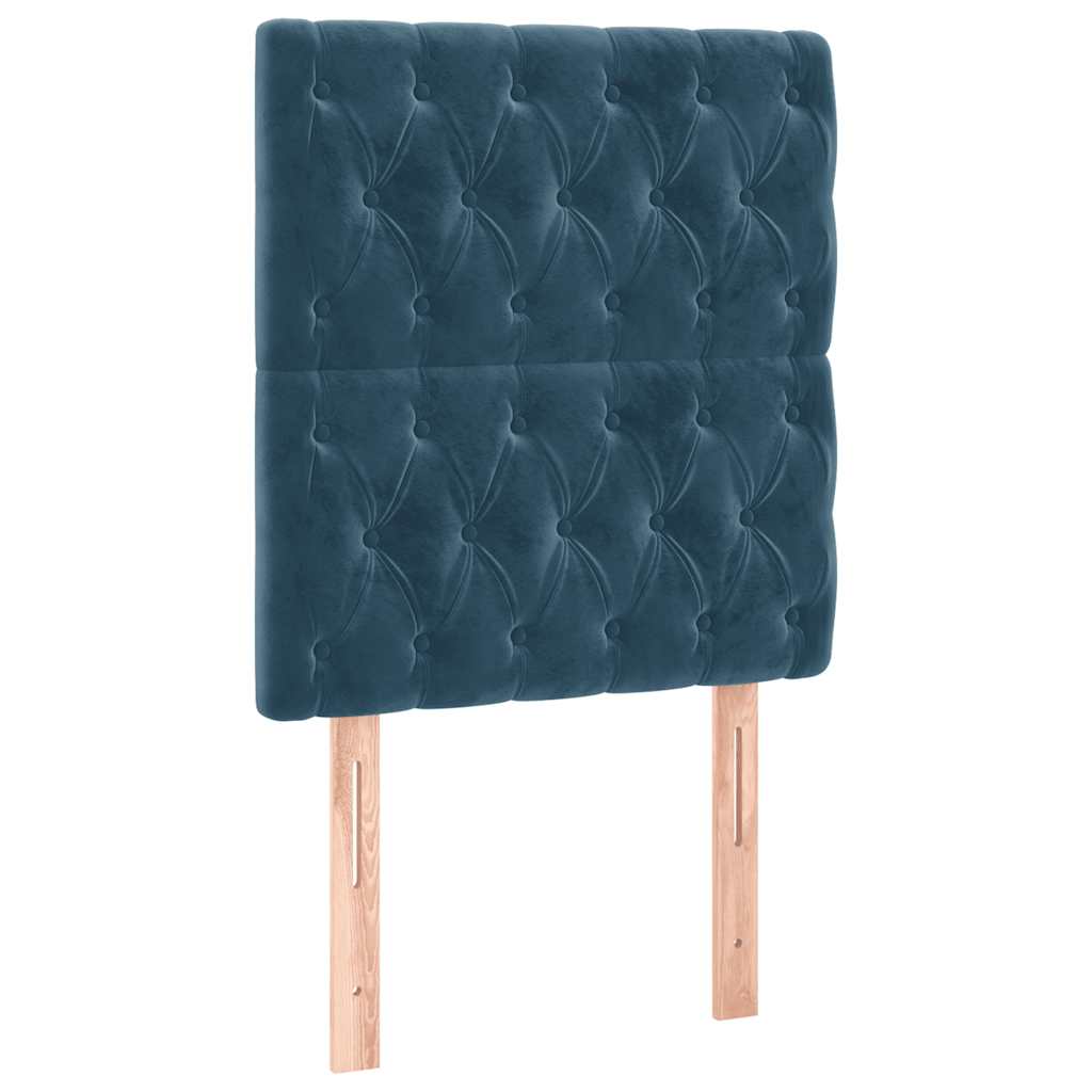 Boxspring met matras fluweel donkerblauw 80x200 cm is nu te koop bij PeponiXL, paradijselijk wonen!