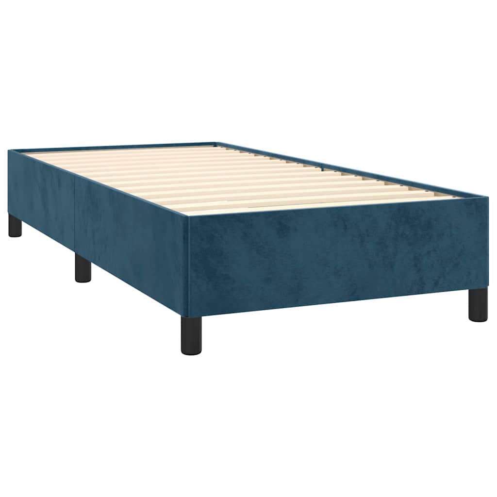 Boxspring met matras fluweel donkerblauw 90x200 cm