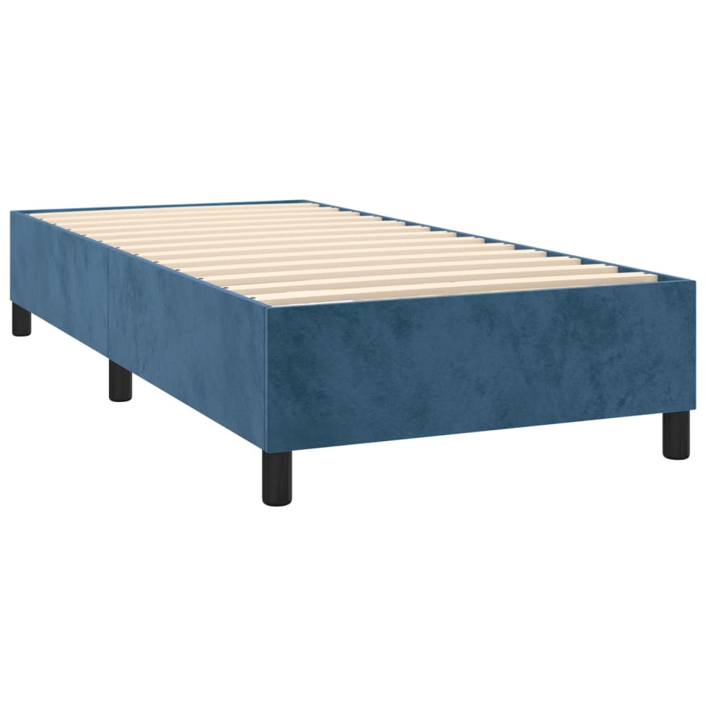 Boxspring met matras fluweel donkerblauw 100x200 cm is nu te koop bij PeponiXL, paradijselijk wonen!