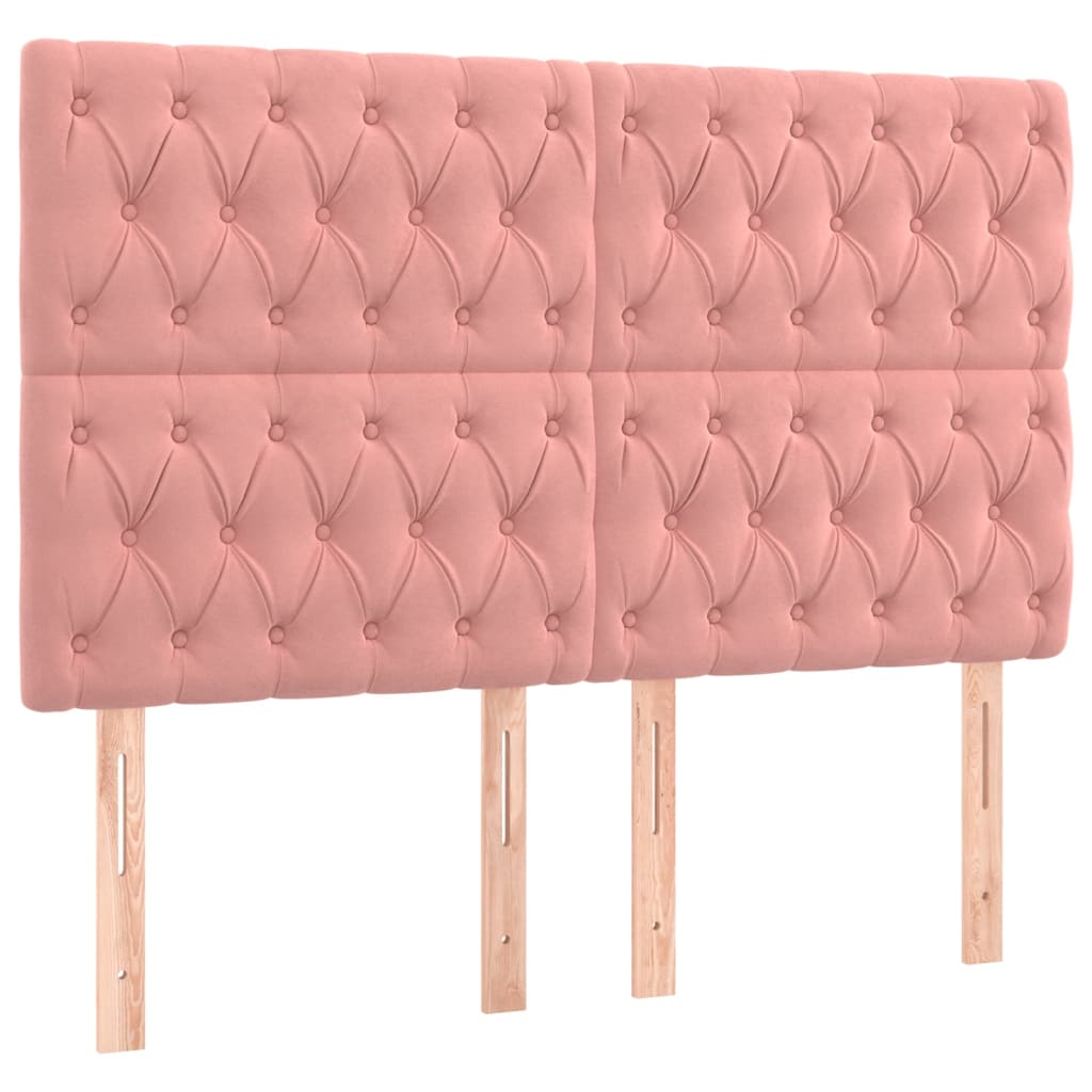 Boxspring met matras fluweel roze 160x200 cm is nu te koop bij PeponiXL, paradijselijk wonen!