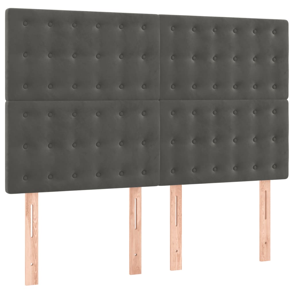 Boxspring met matras fluweel donkergrijs 140x190 cm is nu te koop bij PeponiXL, paradijselijk wonen!